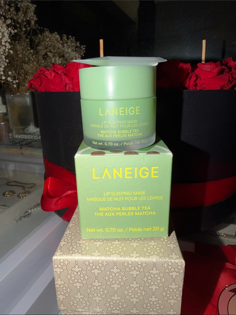 LANEIGE Matcha Bubble Tea Lip Sleeping Mask - Mint Green☘️🍏🍋🥝🍋🟩💚